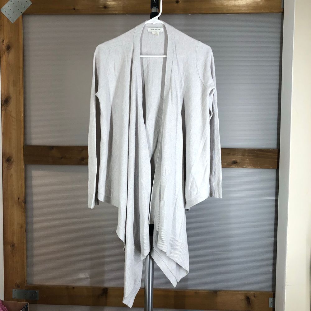 CLUB MONACO Wool Alpaca Blend Grey Waterfall Cardigan‎ Sz S